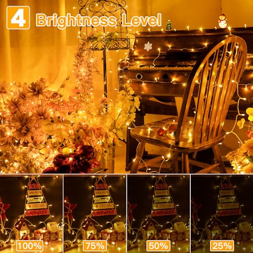Ollny 200LED Color Changing Christmas Lights with Remote | 66FT 11 Modes Clear Warm White & Multicolor Christmas Tree Lights Dimmable Plug in, Waterproof - image 6