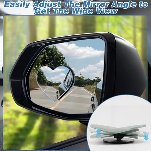 image for HINGTAI 4Pcs Cars blind spot mirror Heart Shaped Car Side Mirror Car A