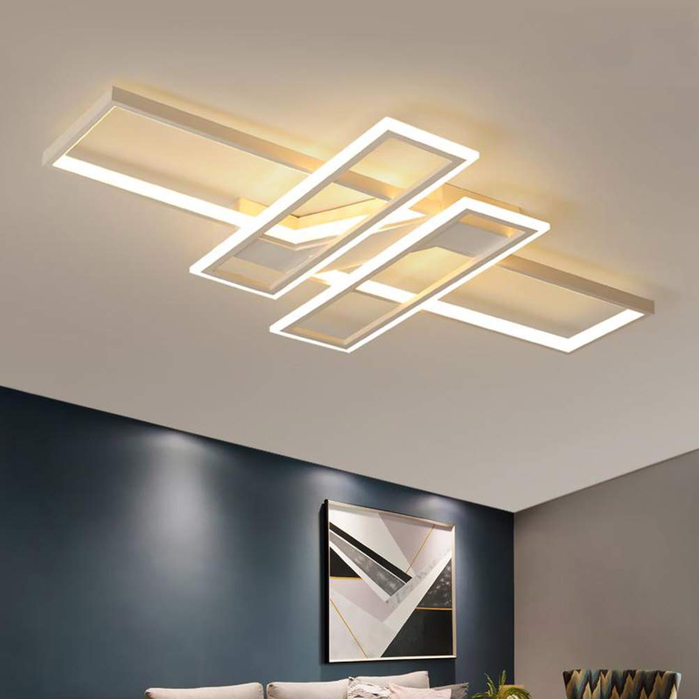 Moderna lámpara LED de techo para salón, regulable, pantalla de acrílico, de diseño cuadrado, para comedor, decorativa, cocina, casa de campo, mando a distancia