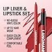 12Pcs Matte Lipstick + Lip Liner Pens Lip Combo Sets, Creamy Matte Lip Makeup Kit Long-Lasting Waterproof, Smudge-Proof Highly Pigmented Formula, Bold & Chic Shades Makeup Set (Bold Reds Collection)