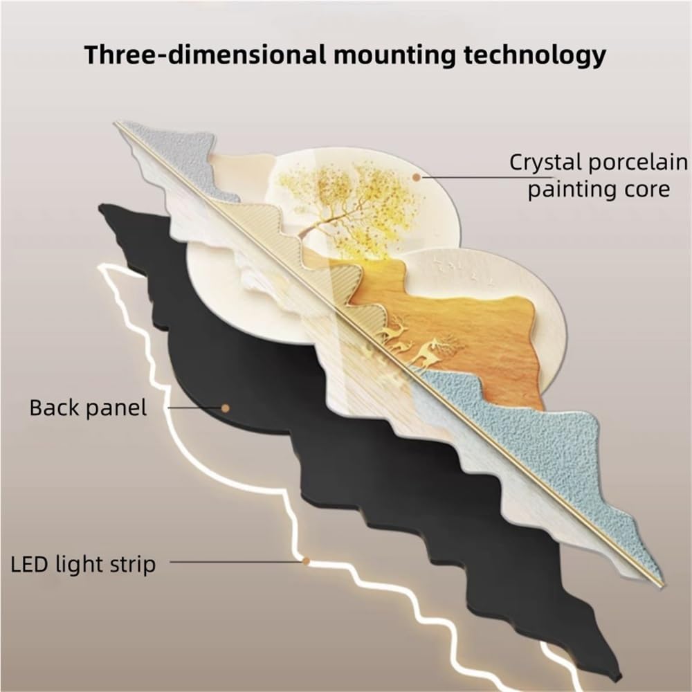 3D-LED-Wandkunst mit Relief-Design zur Verbesserung der Heimbeleuchtung, einzigartige dekorative Lichtplatte für Wohnzimmer, Schlafzimmer