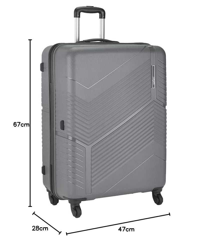Image of Safari Carter Hard-Sided Polypropylene 5 Years Warranty Spinner Luggage Set Of 2 Trolley Bags (55 & 67 Cm) (Set Of 2,Grey)