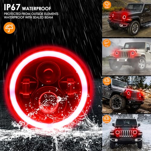 image for KASLIGHT H6024 Led Headlight High/Low Beam and Turn Signal Light, 7 in