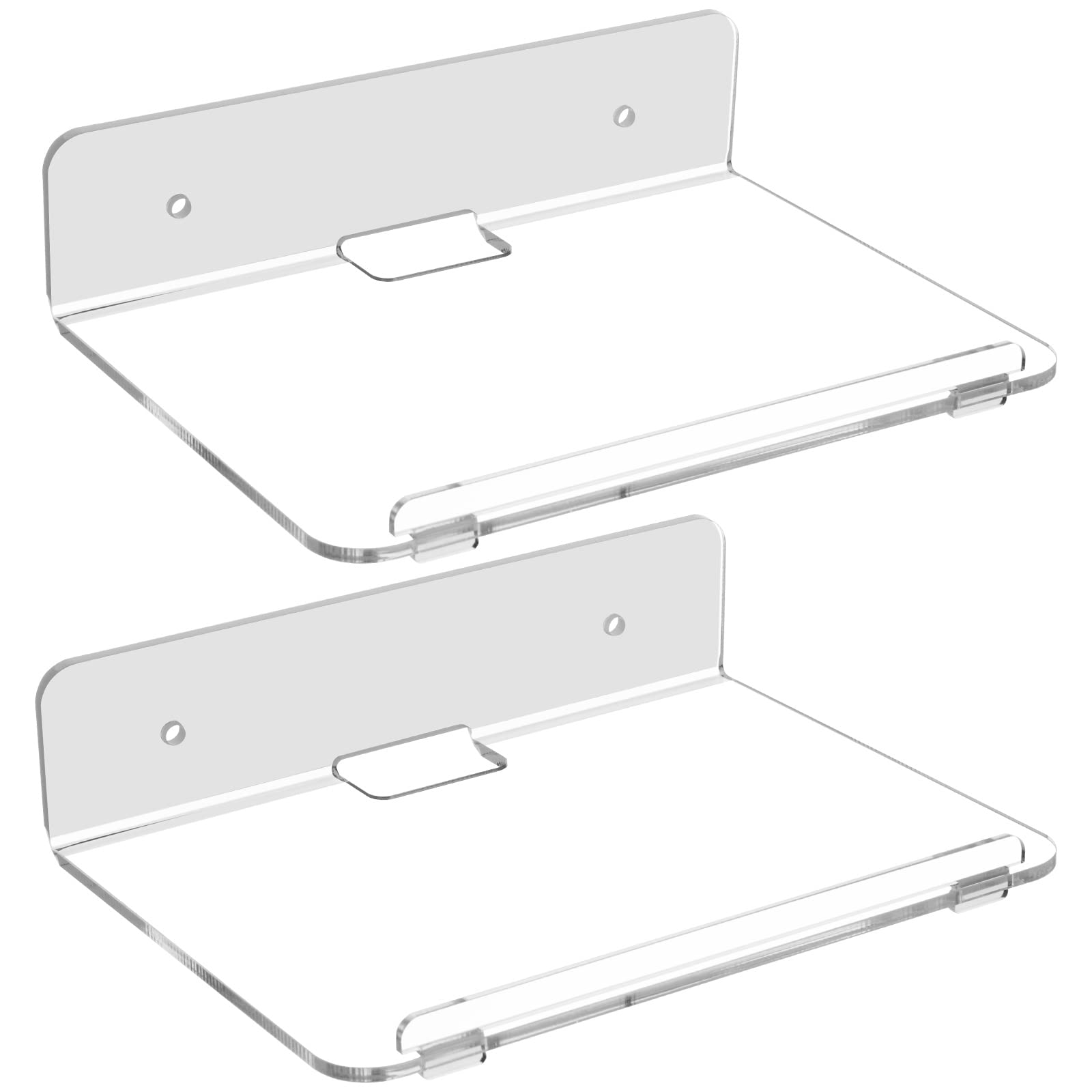 Étagère murale en acrylique robuste lot de 2 supports gain de place discrets