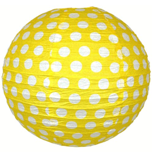 Image of Wanna party Yellow Paper Lanterns, Hanging Lanterns for Summer Barbecue Birthdays Holidays Picnic Party Supplies, 14 Inches