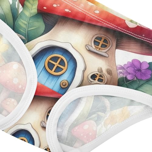 Whimsical Fairy Tale Mushroom House Girls Underwear Toddlers 2t Cotton Panties Little Girl Artistic Briefs Underpants4