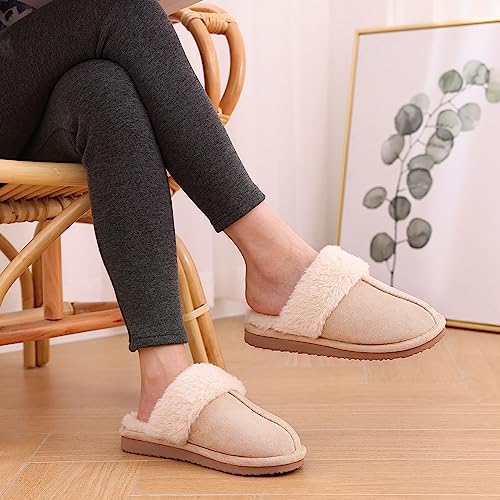 Image of Litfun Women's Fuzzy Memory Foam Slippers Fluffy Winter House Shoes Indoor and Outdoor