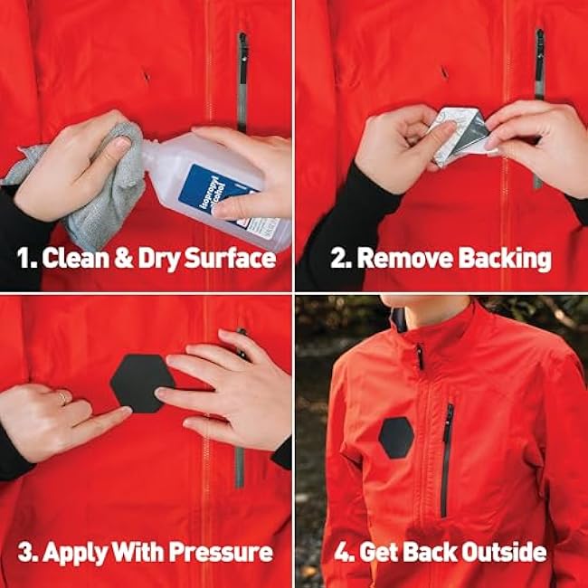 GEAR AID Tenacious Tape Hex 2.5¡± and 1.5¡± Repair Patches, Peel-and-Stick to Fix Holes and Burns in Down Jackets, Rain Gear, Tents, Tarps and More