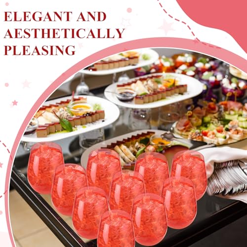 Tioncy 12 Pcs Stemless Wine Glasses Colored Plastic Reusable Wine Glasses Unbreakable Party Wine Glasses Cups For Indoor Outdoor Wedding Birthday Cocktail Champagne Drink Supplies,14 Oz thumb #3