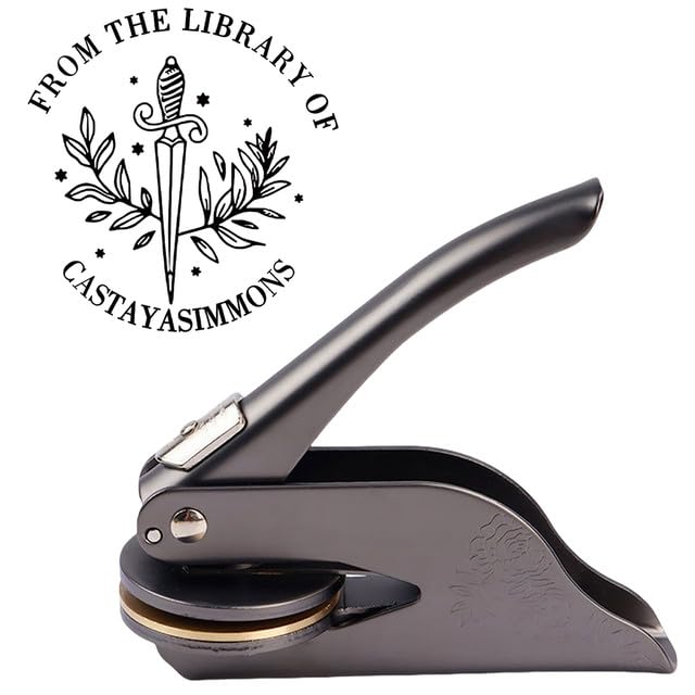 Sello De Libro En Relieve Personalizado De La Biblioteca De Sello De Sello En Relieve Para Libros De Biblioteca Personalizado Sello gofrado Exlibris personalizado