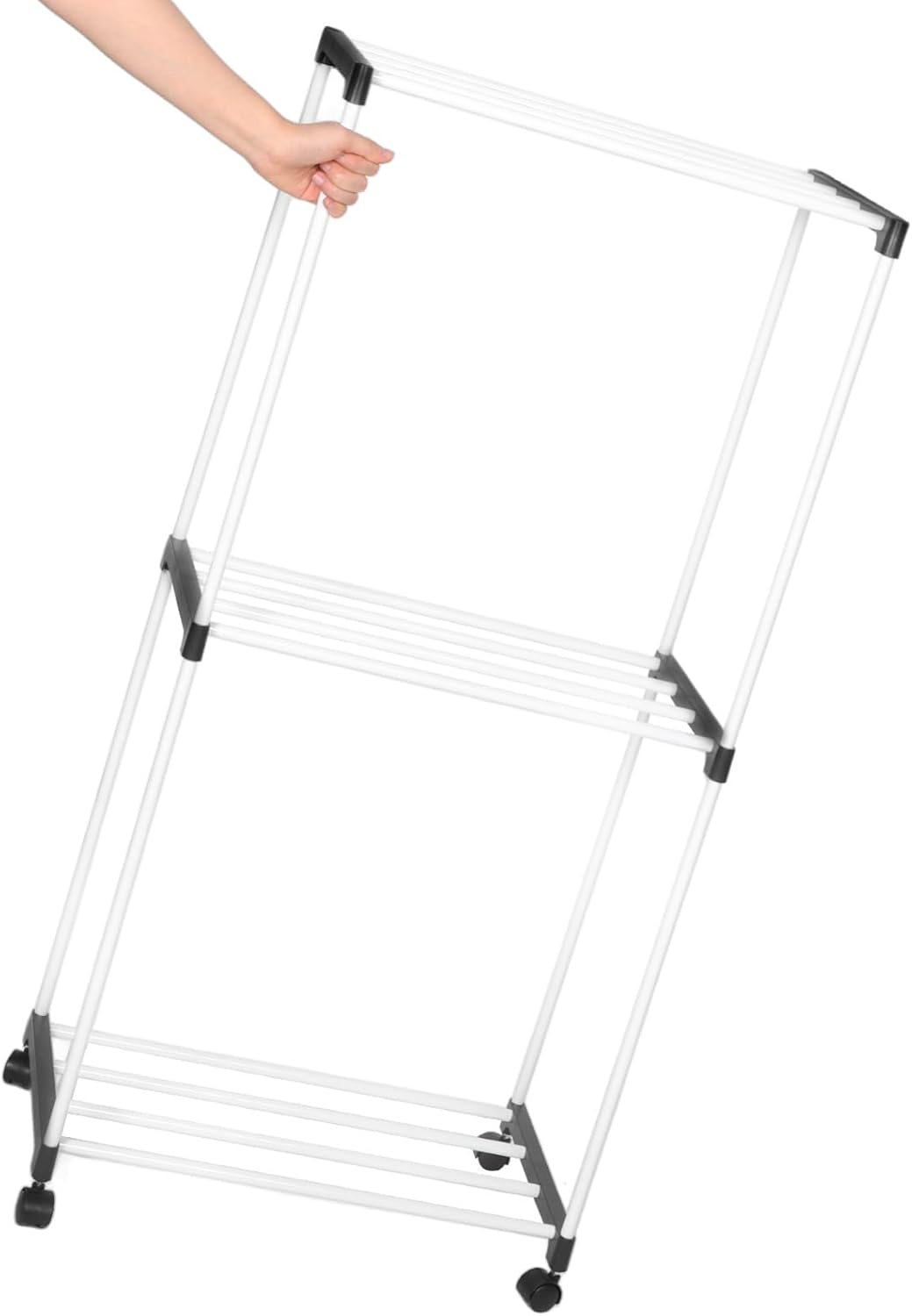Hemobllo Portable Travel Drying Rack Collapsible Towel Organizer Wheels Heavy Duty Towel Drying Rack for Laundry Bathroom Dorm