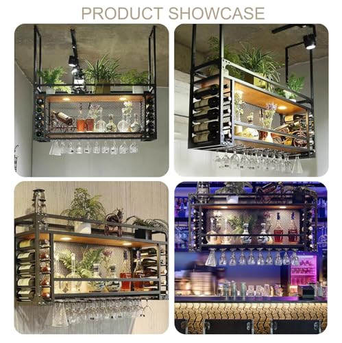 Soporte colgante para botellas de vino 2 niveles 100x30x95 cm miniatura 7