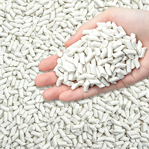 Seuqhck 8LB Ceramic Media for Rock Tumbling 1/5 x 2/5 Reusable Non-Abrasive Cylinder Pellets Grit Refill for Lapidary Tumblers & Stone Polishers