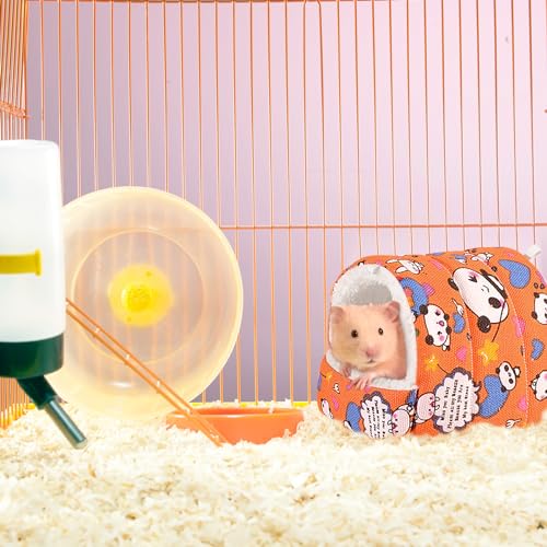 HPAWHOMEPART Cama de hamster, casa de animais pequenos extra grossa quente de inverno com estampa fo