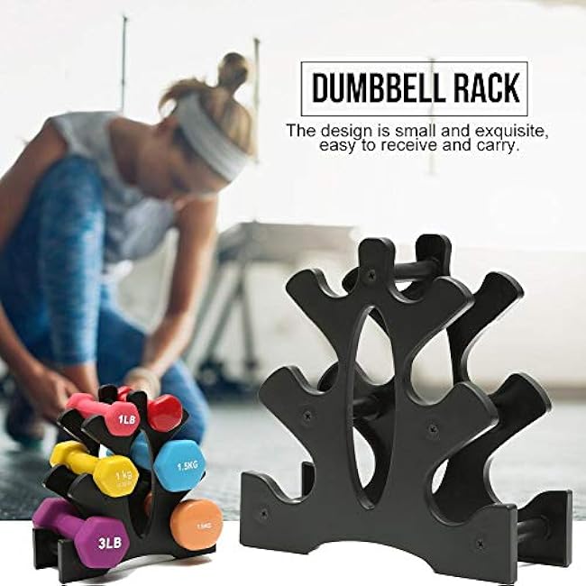 Dumbbell Tree Rack Stand, 3-Tier Dumbbell Storage Rack, Weight Storage Organizer for Multilevel Hand Weight Tower Stand for Home Gym Organization,Black(AIR SHIP 12 DAYS)