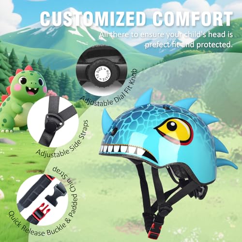 Image of Kids Toddler Bike Helmet, Adjustable and Multi-Sport for Child Boys and Girls, 2 Sizes