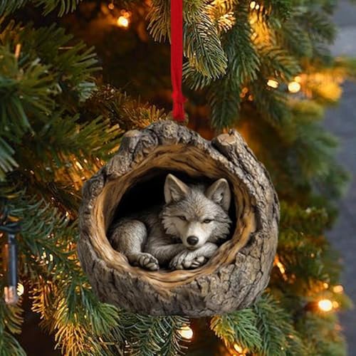 Tier-Weihnachtsbaumschmuck, Acryl-Weihnachtsschmuck Mit Tiermuster...
