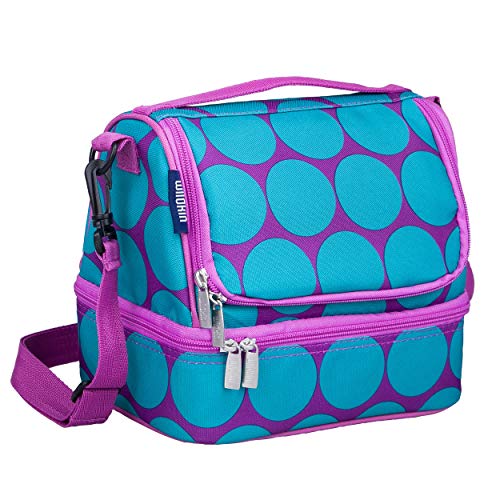 Wildkin - Bolsa de almuerzo infantil con compartimento doble, tela, Aqua Dots, 23 x 16 x 21 cm