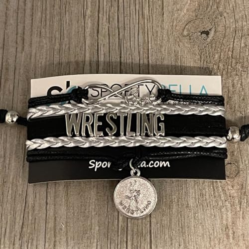 Image of Sportybella Wrestling Charm Infinity Bracelet- Wrestling Jewelry - Sports Personalized Gifts for Wrestlers,Teams, Moms and Coaches