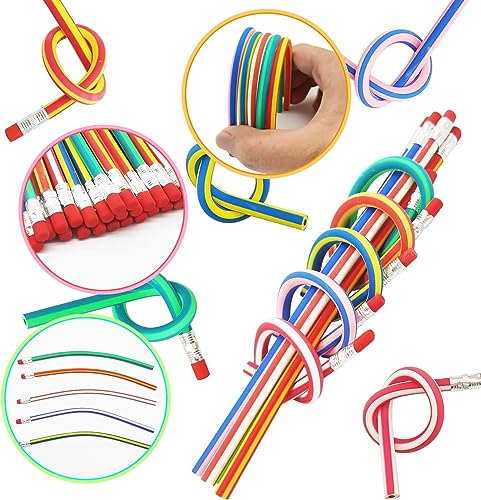 Hcoxin 48 Pezzi Matite Flessibili e Gomme Emoji
