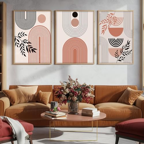 Image of BANGERZ Wall Art Painting Boho Artwork Living Room and Bedroom Frames Decor, Office and Framed Hotel Decoration Big Size Set of 3 (Artwork 4, 10x13 inch)