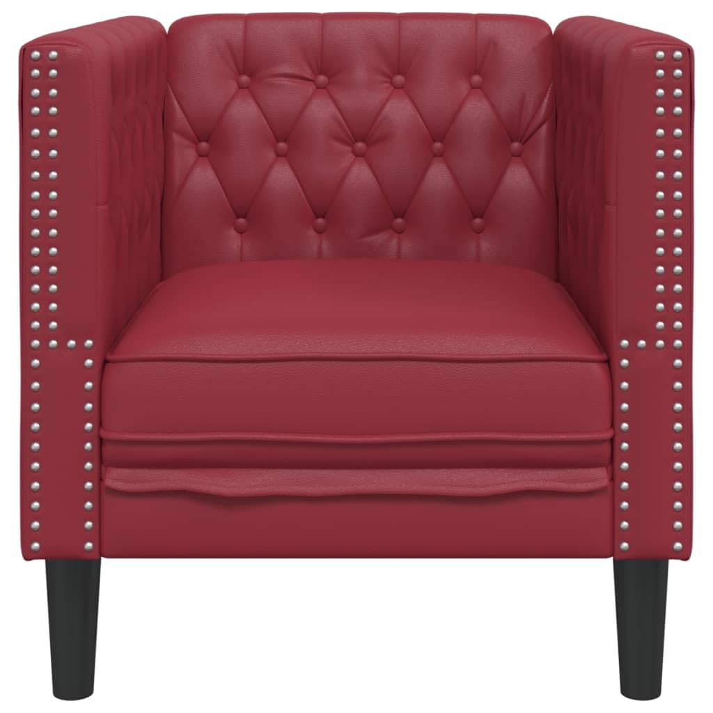Chesterfield - Poltrona imbottita in similpelle, 71 x 74,5 x 70,5 cm, resistente, per soggiorno, ideale per rilassarsi