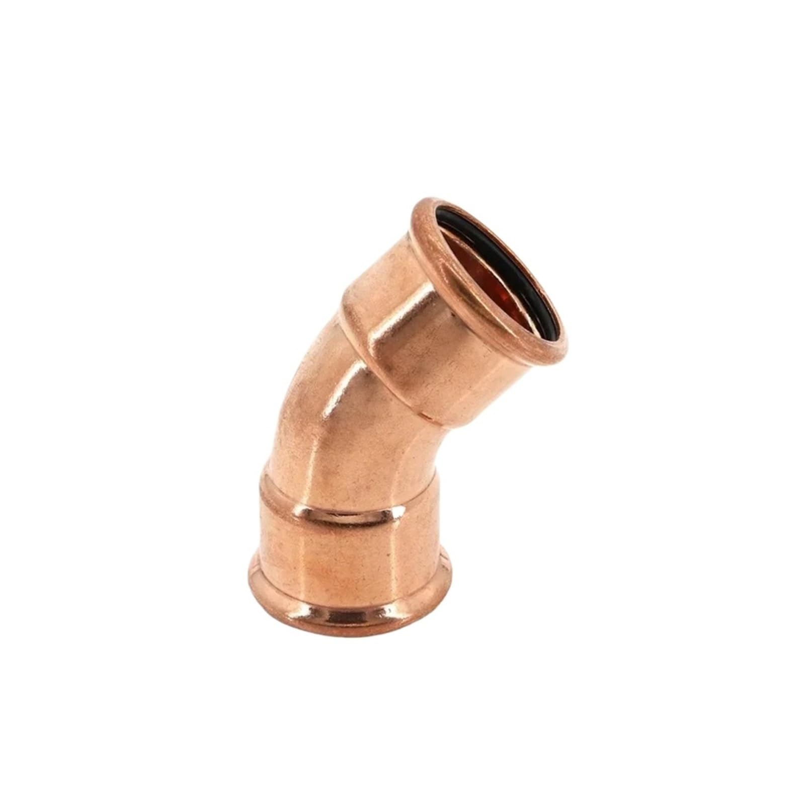 Codo de compresión de una sola abrazadera de cobre de 15-54 mm con unión en forma de M de 45 grados(ID54mm M)