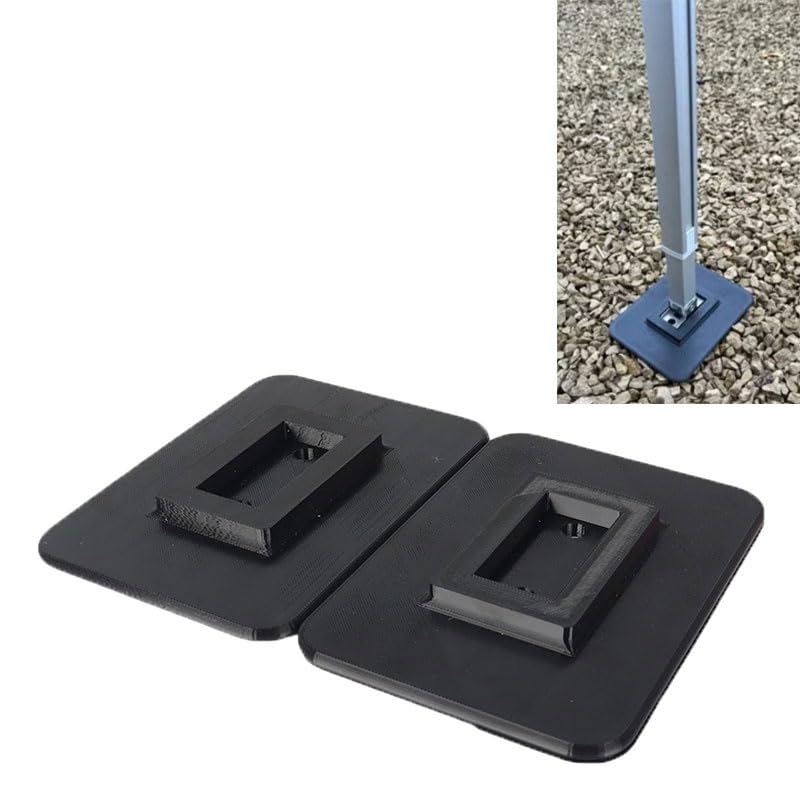 2Pcs Black RV Sunshade Footrest Foot Pedal Plates Brackets, Compatible with Thule Omnistor & Fiamma Awning, Awning Support Feet Accessories for Caravan Camper Trailer