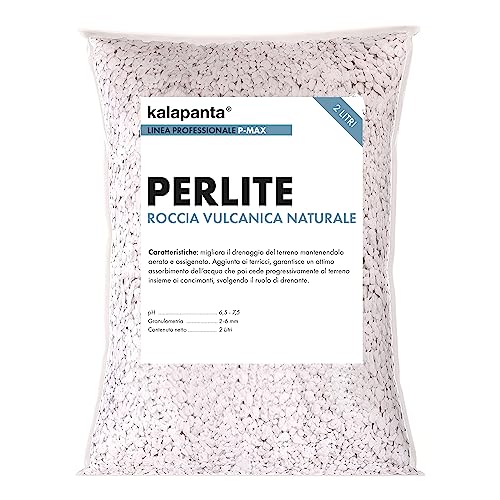 Kalapanta - Perlite per Piante in Vaso, Roccia Vulcanica Naturale per Giardinaggio, Piante da Appartamento, 2 L, Confezione singola.