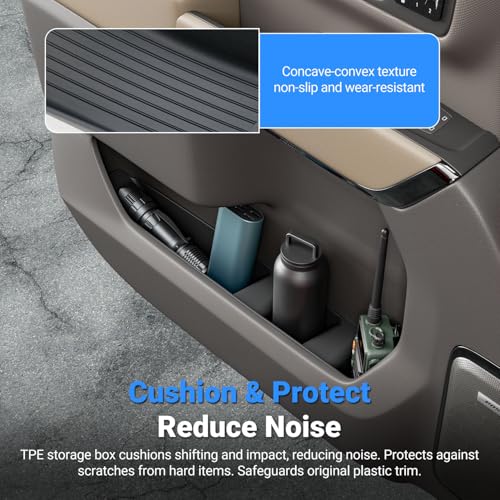 Image of 4PCS Door Side Storage Box Compatible with 2022-2026 Chevy Silverado GMC Sierra 1500 Crew Cab Door Handle Phone Pocket Tray Organizer Replacement for 2022-2026 Chevy Silverado Accessories