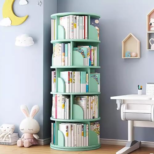 Estantería giratoria de 3 niveles de madera para organizar libros infantiles y textos 2