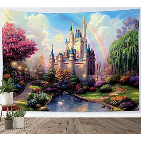 HVEST Castle Tapestry Wall Hanging Cover