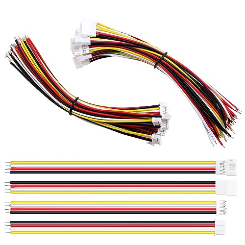 Lyeteung 15 Juegos JST PH 2.0 Conector, Micro Conector Macho y Hembra JST PH 2.0 mm 4 Pines con Cable Eléctrico de 150mm 22AWG