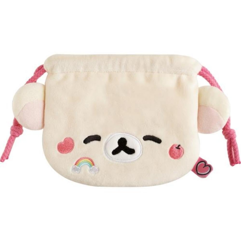 Rilakkuma Korilakkuma Plush Drawstring Bag Embroidered Polyester Japan