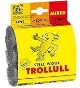 TROLLULL Steel Wool 3 Pads DIY Pack - Mixed (Fine/Medium/Coarse)