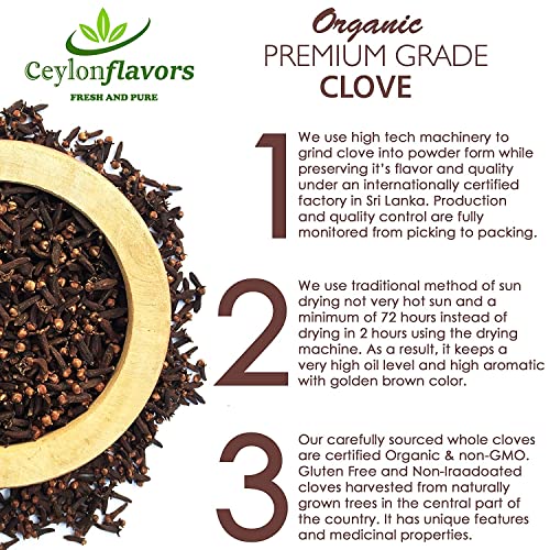 CEYLONFLAVORS FRESH AND PURE Organic Hand Picked Whole Cloves 3.5 oz. Harvested from a USDA Certified Organic Farm in Sri Lanka - Image 7