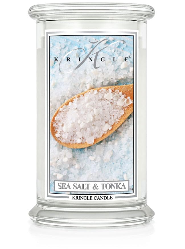 Kringle & Co., SEA Salt Tonka Large 2Wick 22 oz 100 Hour Hour Jar by Kringle Candles