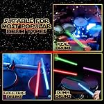 Lightsaber Drum Sticks Light Up Star DrumSticks Wars Lighted LED Rechargeable 10 Unique Colors and 2 Color Changing Glow Drumming Glowing Drummer Plastic Drum Stick Anime Jedi Gift Set