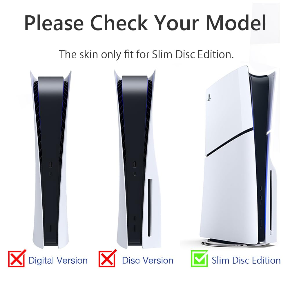 Skin Compatible with Slim Disc PS5 - Slim Disc Edition Console and Controller Accessories Cover Skins Controller Skin Gift for Console Full Set Skin Red thumbnail 4