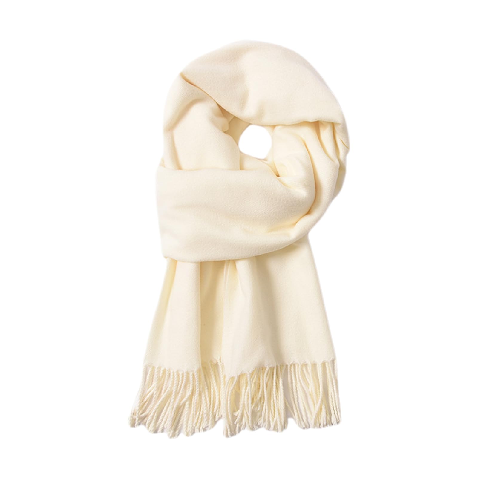 CYian Scarf for Women Winter Scarf Soft Warm Pashmina Shawls Scarves with Tassels Long Blanket Scarfs White