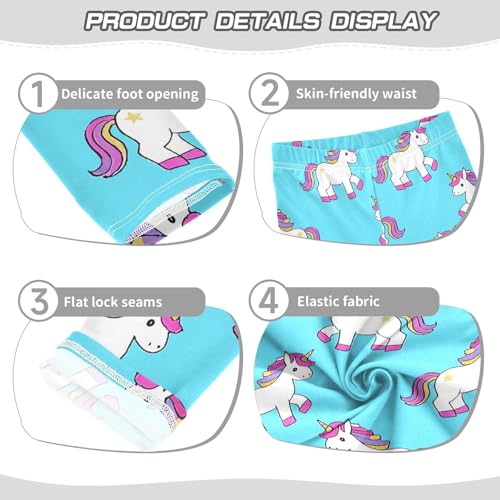 ALAZA Girls' Leggings Children's Yoga Pants Skinny Printed Dance Cartoon Animals Cute Blue Comfortable 4T2