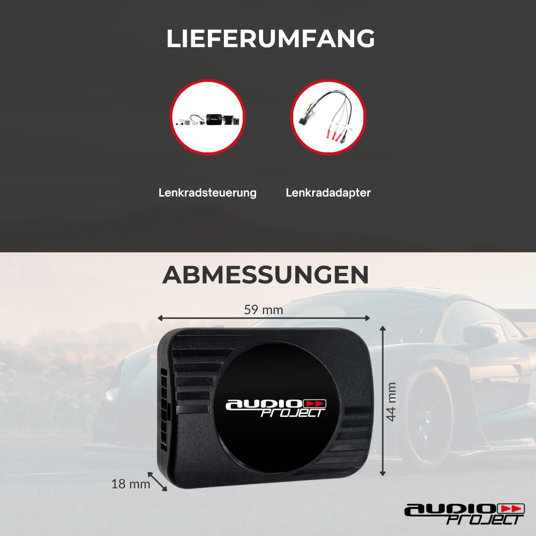Audioproject A400.3-24 - CAN Bus Adapter + Basis Lenkradfernbedienung für FIAT Ducato 8 ab Bj. 2021-9 ab Bj. 2025 für Autoradio Pioneer Kenwood JVC Alpine u.a.