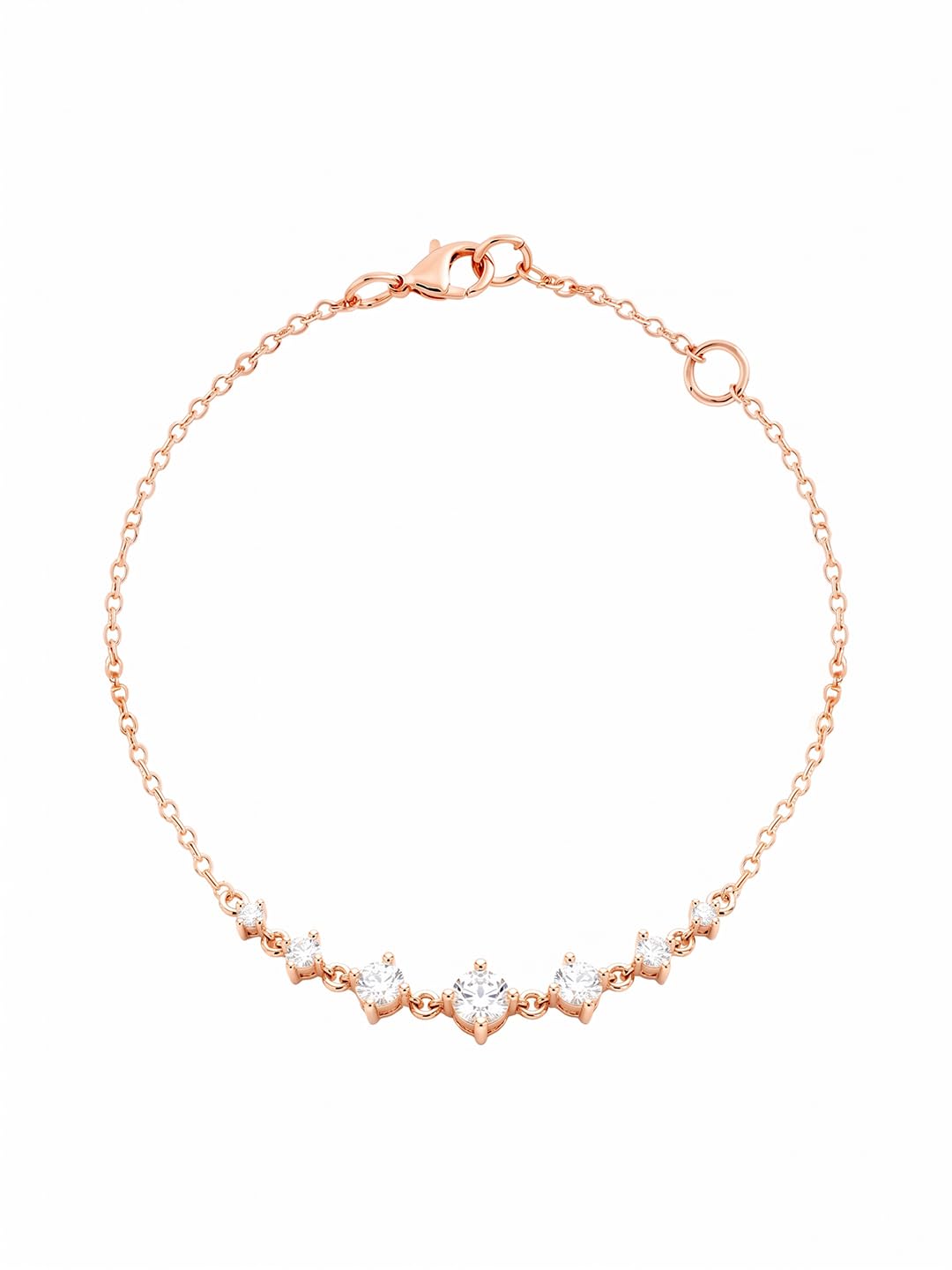 minutiae Elegant Chain Bracelet for Women with Round Crystal Stone Accents-picture-3