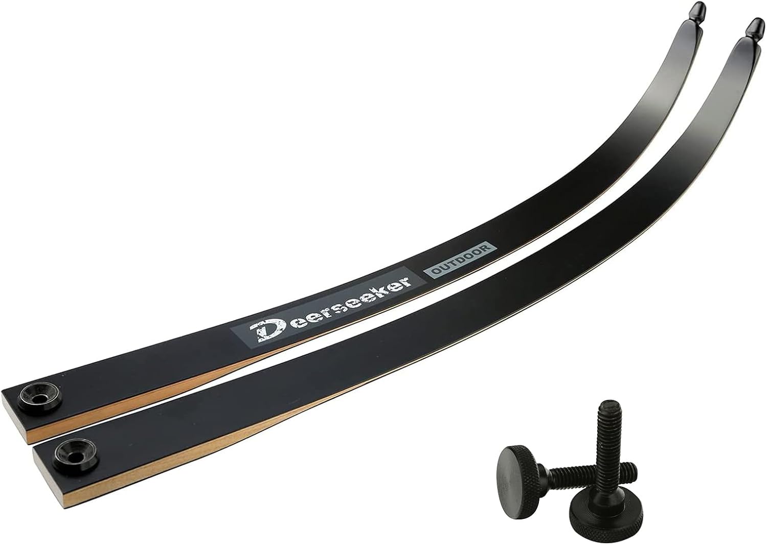 Deerseeker Outdoor Archery Takedown Recurve Limbs Bow Limb Replacements with 2pack Hand-Screw Limb Bolts 20-60 lbs for 62" & 66" Wooden Bow 55LB