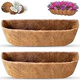 REMIAWY Coco Liners for Planters 24 Inch, 2 Packs Natural Coconut Fiber Coir Flower Basket Window Box Liners, Trough Planter Insert for Outdoor Plant Large Pots Garden Fence Decoration