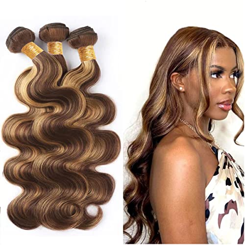 Highlight Human Hair Bundles p427 Body Wave Bundle Brazilian Remy Hair Bundle 100G/Bundle Ombre Bundles Human Hair Tow Tone Hair 3 Bundle 22 24 26 Inch