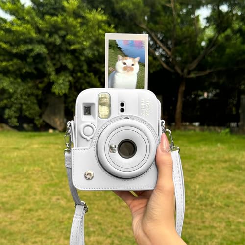 Funda para cámara Fujifilm Instax Mini 13 de cuero PU blanco miniatura 7