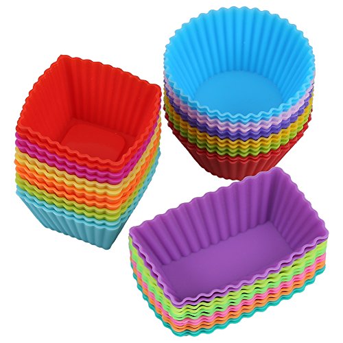Fantastic Zone 36 Pack Silicone Reusable Cupcake Cases Baking Muffin Cups Liners Molds Sets