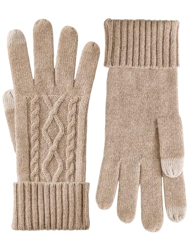RYYOYY Soft Touchscreen 100% Cashmere Gloves for...