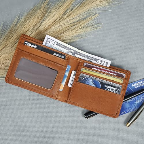 Genuine Leather Wallet for Men – Bifold Slim Wallet with ID Window – Stylish Minimalist Men's Leather Wallet for USA – Durable & Compact Gift Idea2